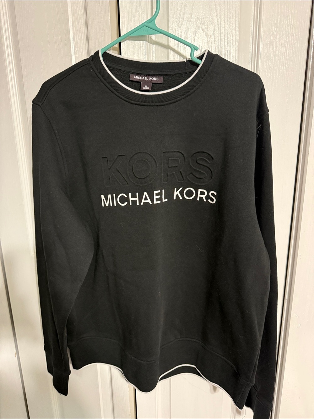 Michael Kors Black Crewneck Sweatshirt with Black Pressed & White Logo